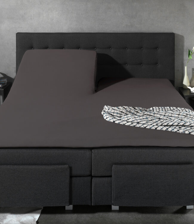 Splittopper Katoen Hoeslaken Antraciet 160 x 210