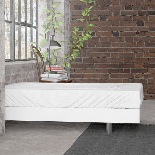 Premium flanellen hoeslaken wit 180 x 200/210 cm
