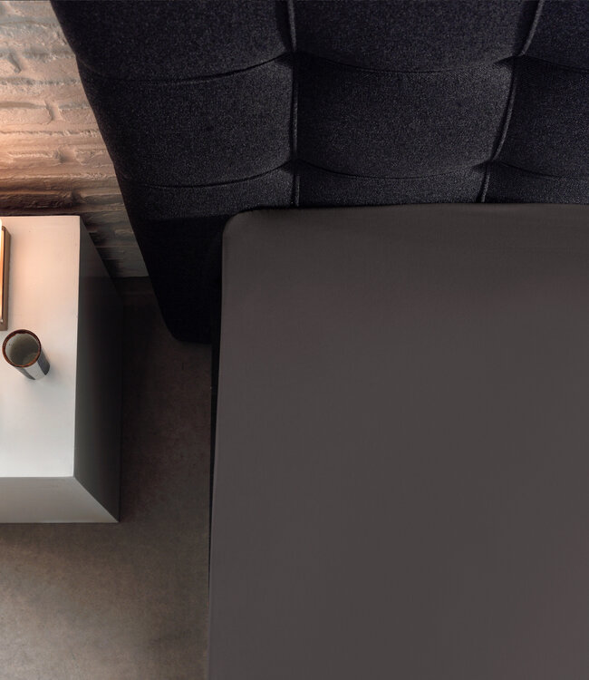 Splittopper Katoen Hoeslaken Antraciet 160 x 210