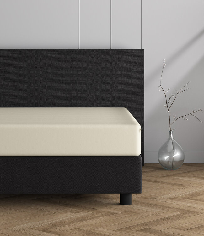 Dubbel jersey 220 gr. hoeslaken crème 190/200 x 220/230