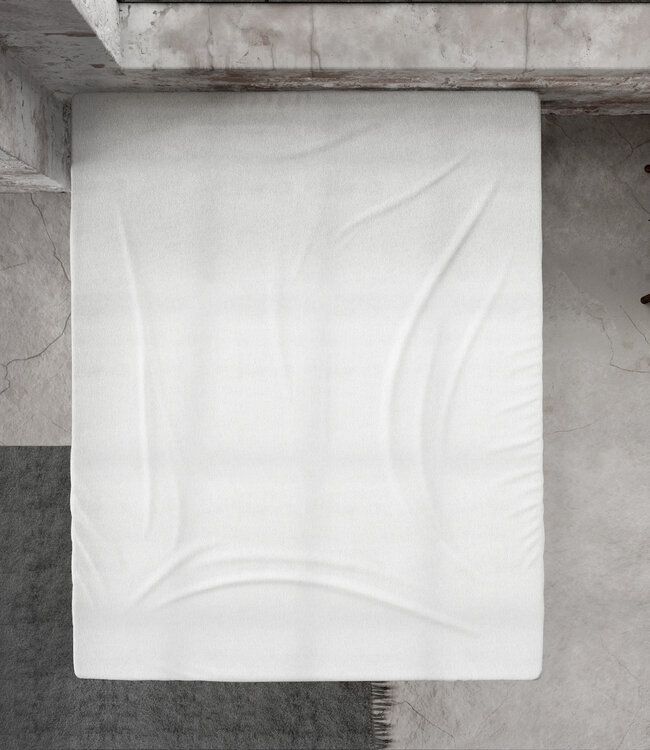 Premium flanellen hoeslaken wit 180 x 200/210 cm