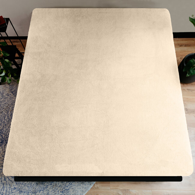 Teddy hoeslaken taupe 140 x 200