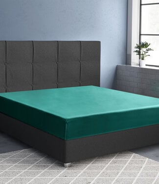 Primaviera Deluxe Satijnen hoeslaken donkergroen 200 x 220