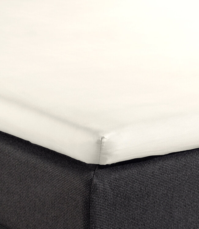 Splittopper katoenen hoeslaken crème 140 x 200 cm