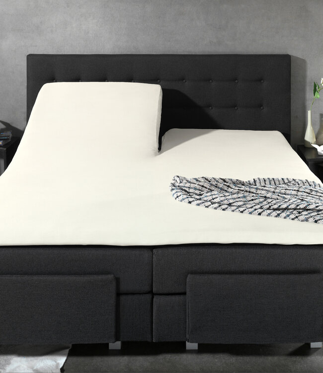 Splittopper katoenen hoeslaken crème 140 x 200 cm