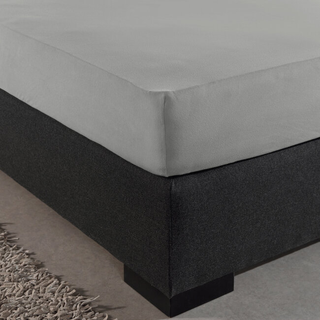 Enkel jersey 135 g hoeslaken grijs 80/100 x 200