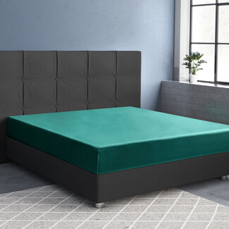 Primaviera Deluxe Satijnen hoeslaken donkergroen 140 x 200
