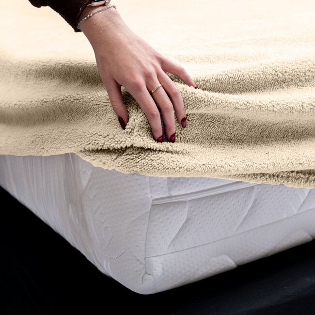 Sleeptime Teddy fitted sheet Taupe 180 × 200
