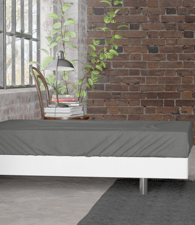 Premium flanellen hoeslaken antraciet 200 x 200/220