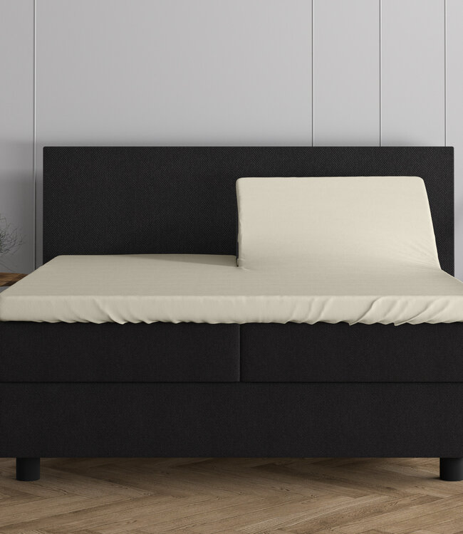 Dubbel jersey 220 gr. splittopper hoeslaken crème 160 x 200/220