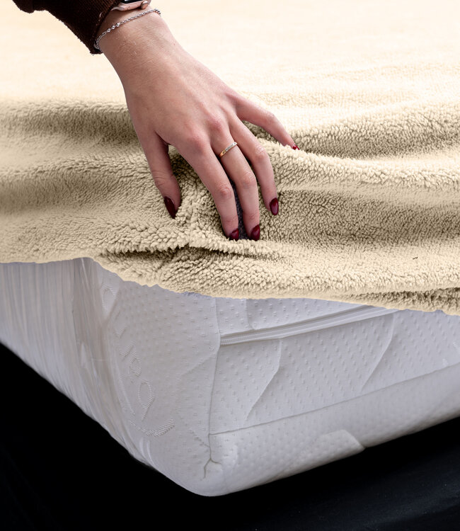 Teddy hoeslaken taupe 140 x 200