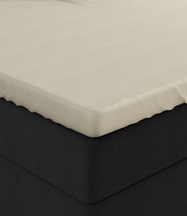 Dubbel jersey 220 gr. splittopper hoeslaken crème 160 x 200/220