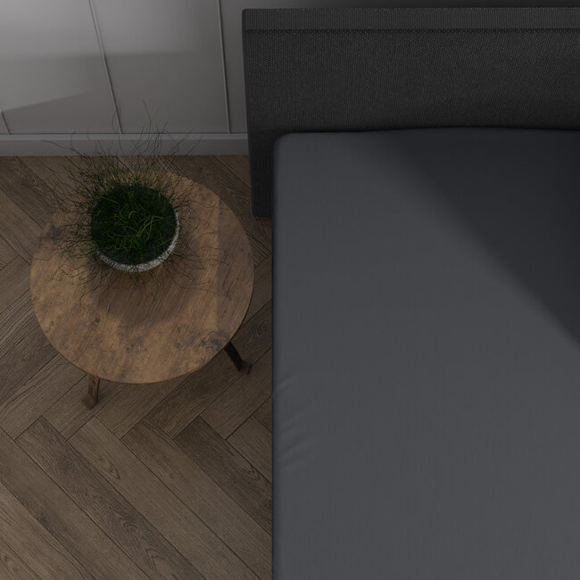 Dubbel Jersey 220 gr. Splittopper Hoeslaken Antraciet 180 x 200/220