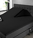 Splittopper Katoen Hoeslaken Zwart 180 x 210