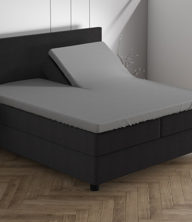 Dubbel Jersey 220 gr. Splittopper Hoeslaken Grijs 160 x 200/220