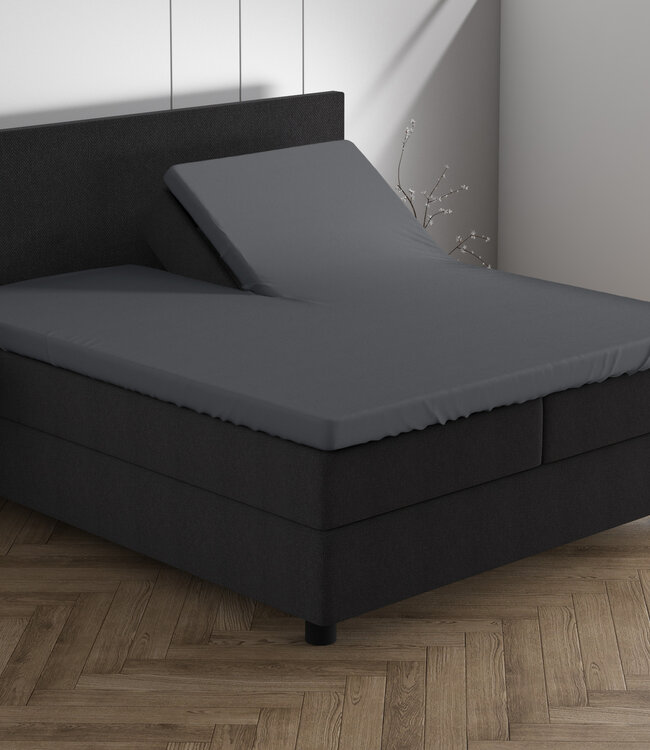 Dubbel Jersey 220 gr. Splittopper Hoeslaken Antraciet 160 x 200/220