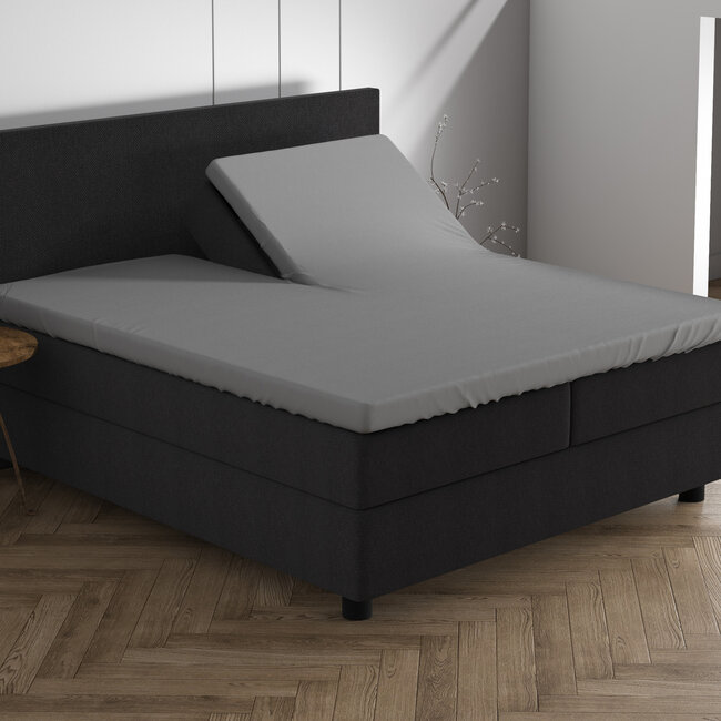 Dubbel Jersey 220 gr. Splittopper Hoeslaken Grijs 160 x 200/220