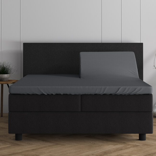 Dubbel Jersey 220 gr. Splittopper Hoeslaken Antraciet 160 x 200/220