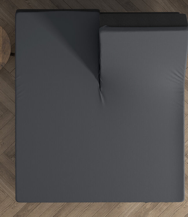 Dubbel Jersey 220 gr. Splittopper Hoeslaken Antraciet 160 x 200/220
