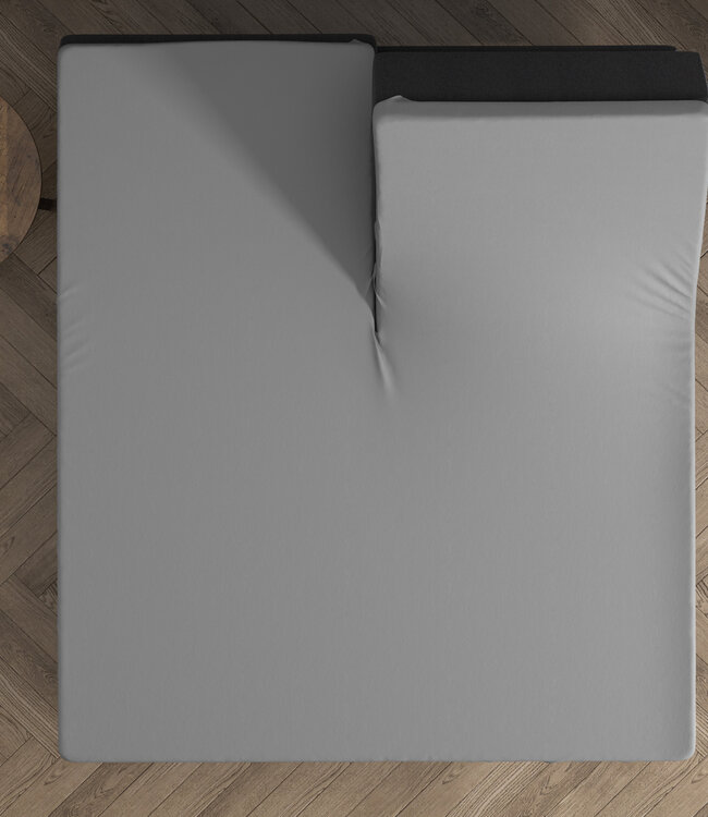 Dubbel Jersey 220 gr. Splittopper Hoeslaken Grijs 160 x 200/220