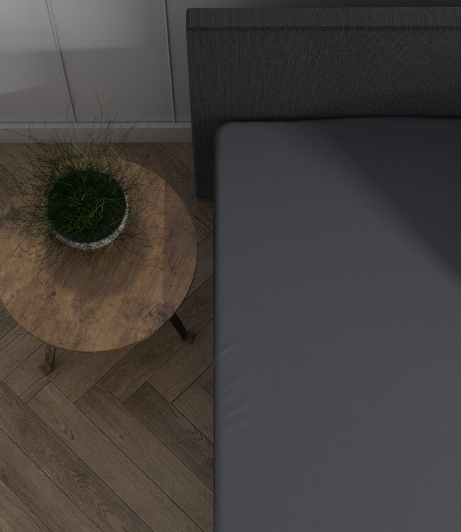 Dubbel Jersey 220 gr. Splittopper Hoeslaken Antraciet 160 x 200/220