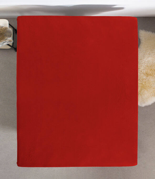 Eenpersoons jersey hoeslaken 135 g/m² rood 80/100 x 200 cm