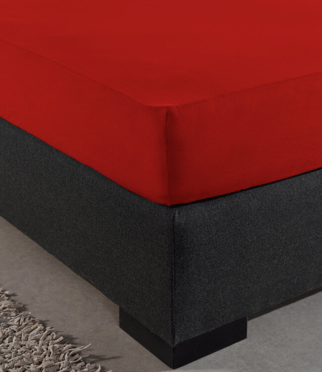 Eenpersoons jersey hoeslaken 135 g/m² rood 80/100 x 200 cm