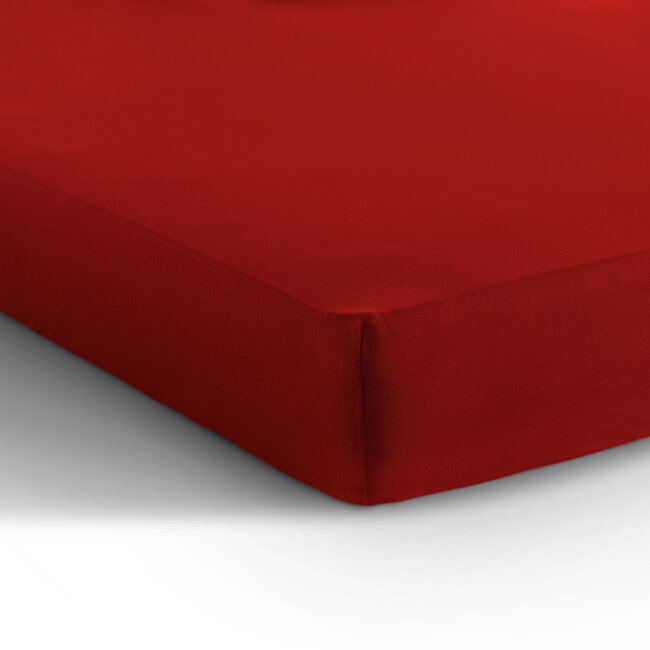 Eenpersoons jersey hoeslaken 135 g/m² rood 80/100 x 200 cm