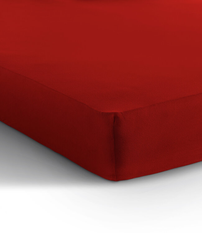 Eenpersoons jersey hoeslaken 135 g/m² rood 80/100 x 200 cm