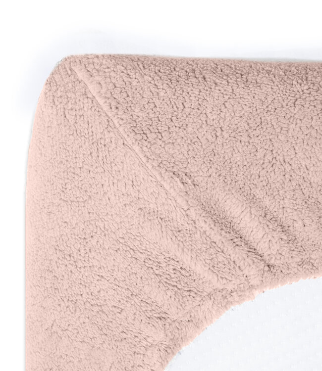 Teddy hoeslaken roze 160 x 200