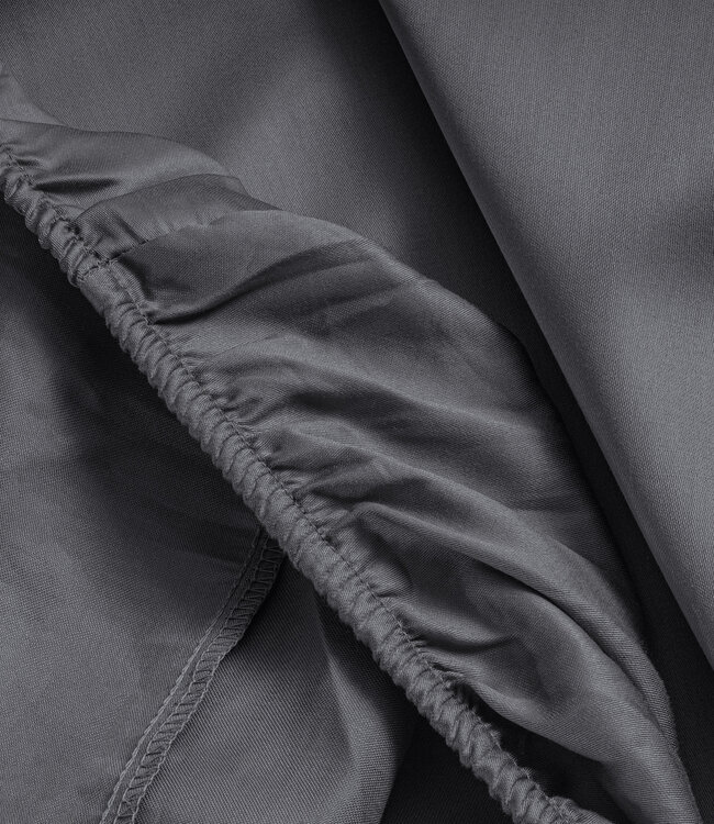 Satijnen Hoeslaken Antraciet 160 x 220