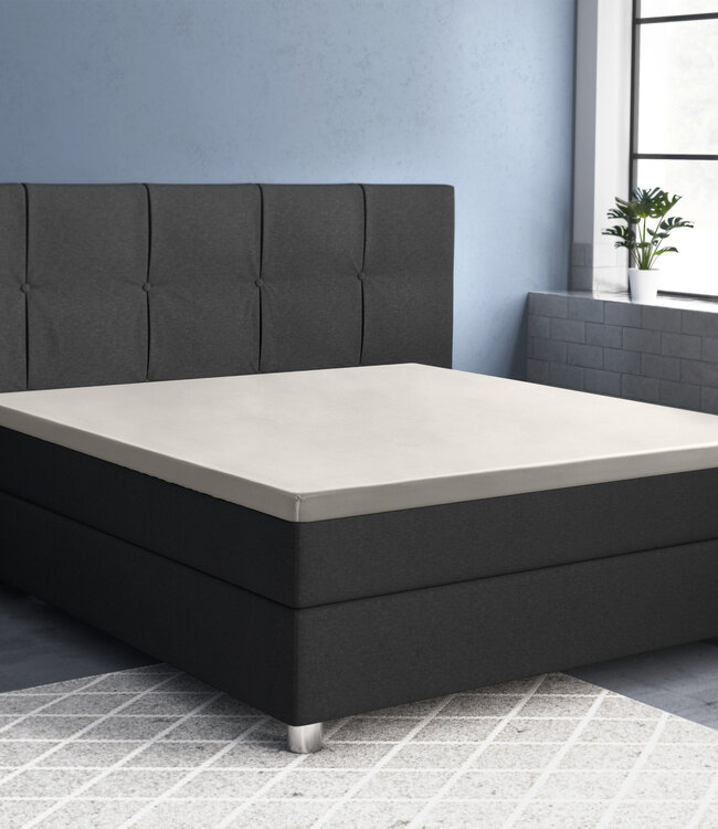 Topper satijnen hoeslaken crème 180 x 220