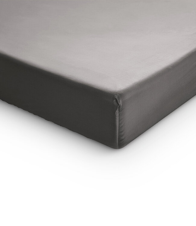 Topper satijnen hoeslaken grijs 180 x 200