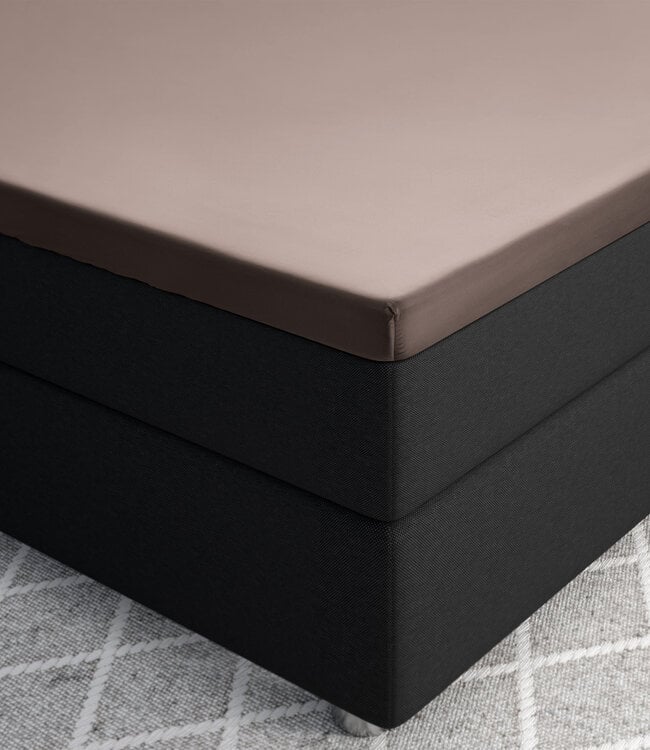 Topper Satijn Hoeslaken Taupe 160 x 200