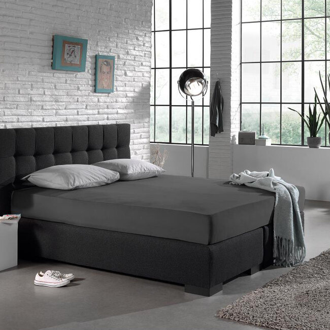 Dreamhouse Single-Jersey 135 gr. Spannbettlaken Anthrazit 190/200 × 200/220