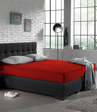 Dreamhouse Eenpersoons jersey hoeslaken 135 g/m² rood 190/200 x 200/220
