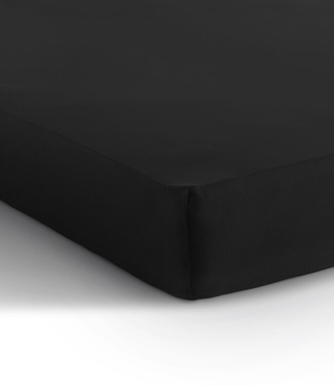 Eenpersoons jersey hoeslaken 135 gr. zwart 140 x 200 cm