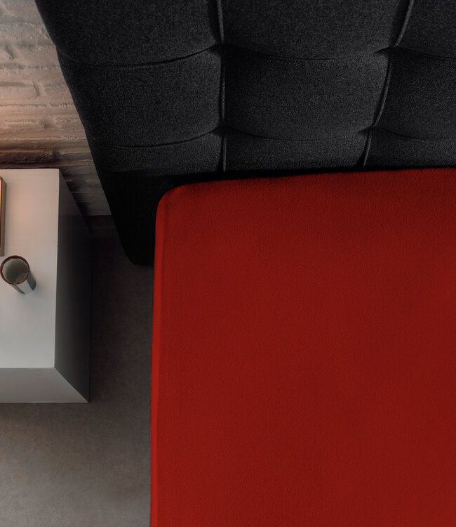 Eenpersoons jersey hoeslaken 135 g/m² rood 190/200 x 200/220