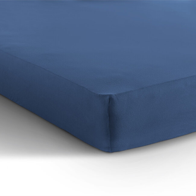 Eenpersoons jersey hoeslaken 135 g blauw 80/100 x 200 cm