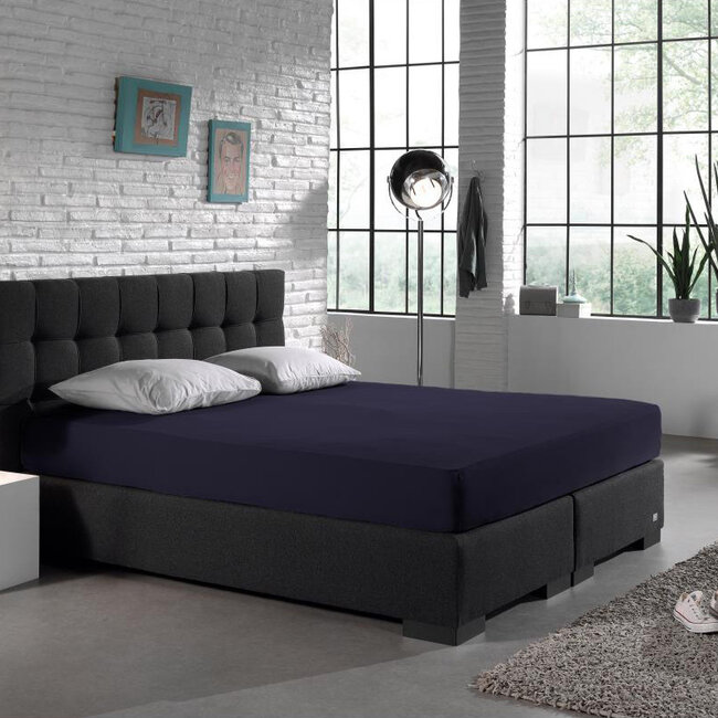 Dubbel Jersey 220 g Hoeslaken Marineblauw 140 x 200/220