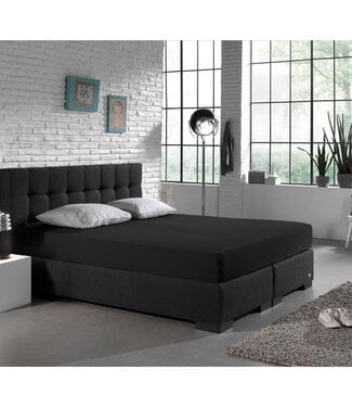 Dreamhouse Dubbel Jersey 220 gr. Hoeslaken Zwart 80/100 x 220