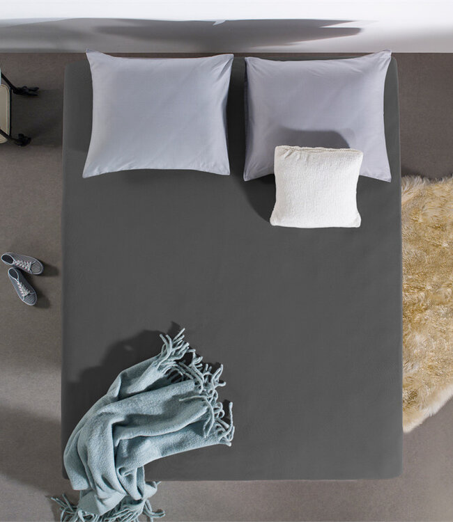 Dubbel jersey 220 g/m² hoeslaken antraciet 190/200 x 220/230