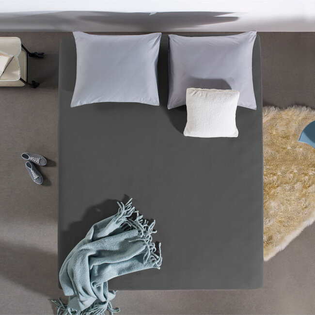 Dubbel Jersey 220 gr. Hoeslaken Antraciet 160/180 x 200/220