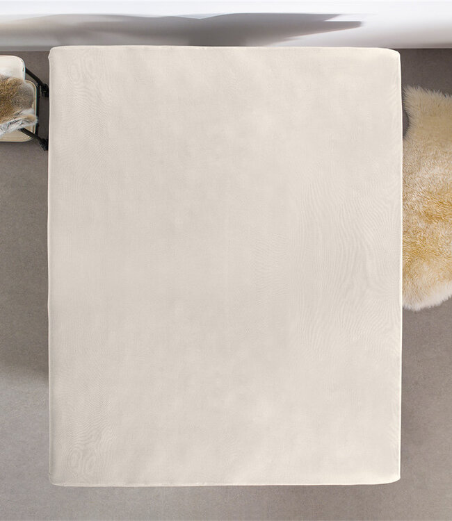Dubbel jersey 220 gr. hoeslaken crème 190/200 x 220/230