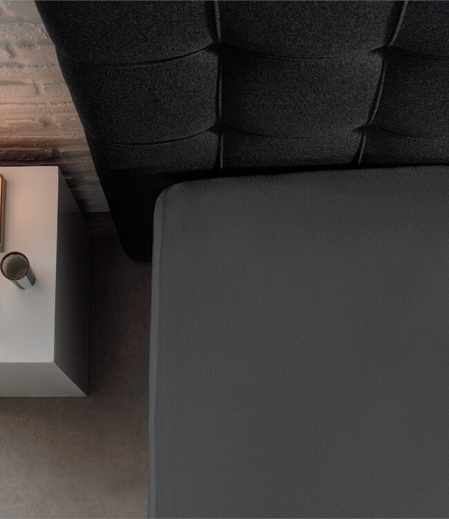 Enkel Jersey 135 gr. Hoeslaken Antraciet 80/100 x 200