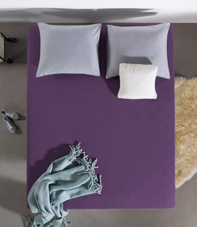 Enkel jersey hoeslaken 135 g/m² paars 160/180 x 200 cm