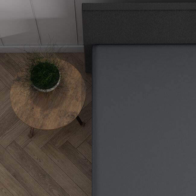 Dubbel Jersey 220 gr. Topper Hoeslaken Antraciet 190/200 x 220/230