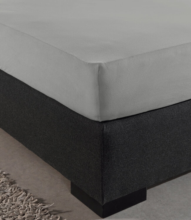 Enkel jersey 135 gr. hoeslaken grijs 140 x 200