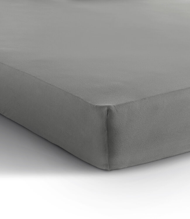 Enkel jersey 135 gr. hoeslaken grijs 140 x 200