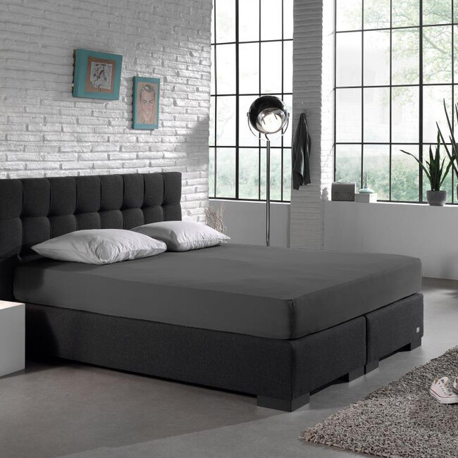 Dubbel Jersey 220 gr. Hoeslaken Antraciet 160/180 x 200/220